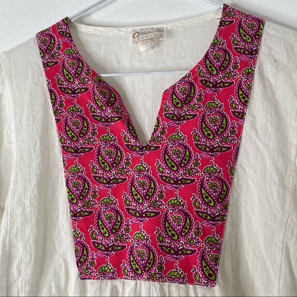 Delfina Made In Italy Cotton Paisley Tunic - Picture 2 of 8